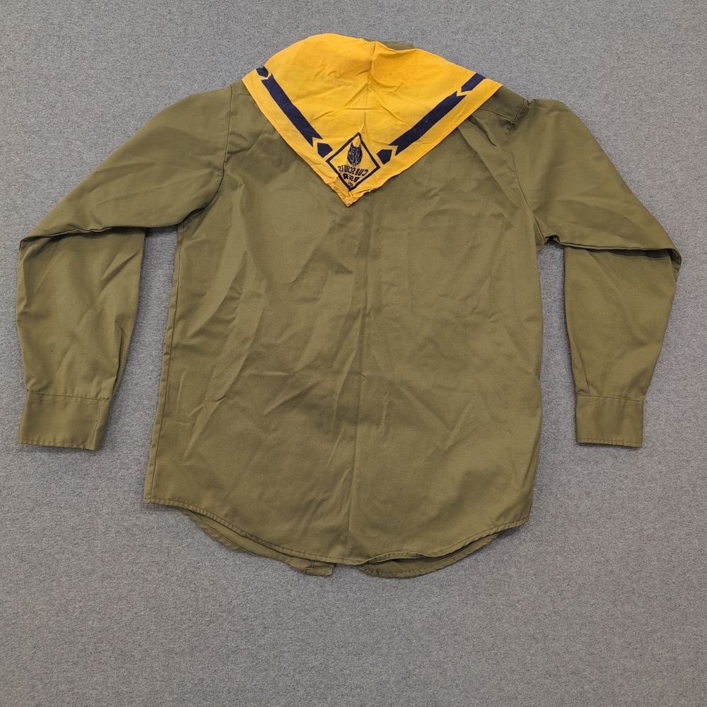VTG Boy Scouts of America Official Shirt Khaki Long Sleeve w Neckerchief & Slide - Picture 5 of 5